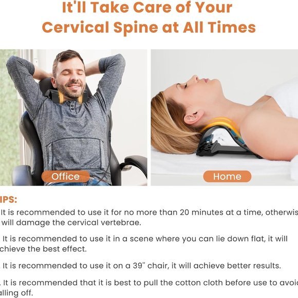 Cervical Traction Device - Heated Neck Stretcher for Instant Neck Pain Reliefβ - Picture 2 of 7